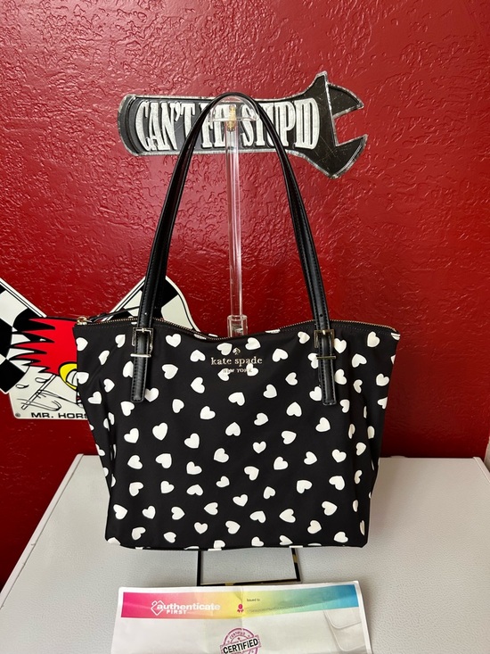 kate spade Handbags - kate spade Black and White Heart-Print Tote